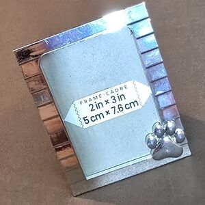 Silver Paw Print Photo Frame